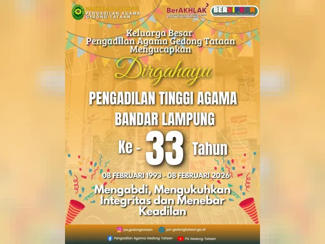 Kartu ucapan Pengadilan Agama Gedong Tataan (foto 15 dari 78)